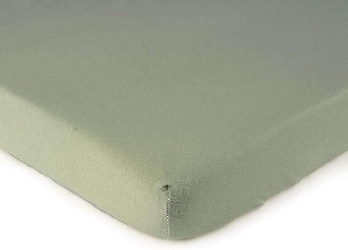 Pack N Play Sheets Fitted 27 x 39, Compatible with Graco Pack N Play or Similar - 100% Jersey Cotton - Soft, Durable - 2 Pack (Light-Dark Green, Guava Lotus & Baby Bjorn 24x42)