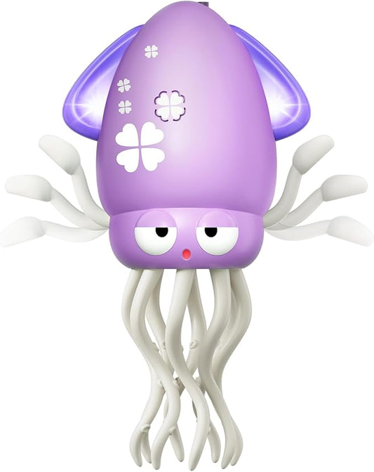 MACALOCA Dancing Squid Baby Toy, Dancing Octopus Tummy Time Toys for Toddlers, Infant Crawling Walking Baby Toys with Music & Light for 3-6 6-12 12-18 Kids Girls 1st Baby Birthday Gifts