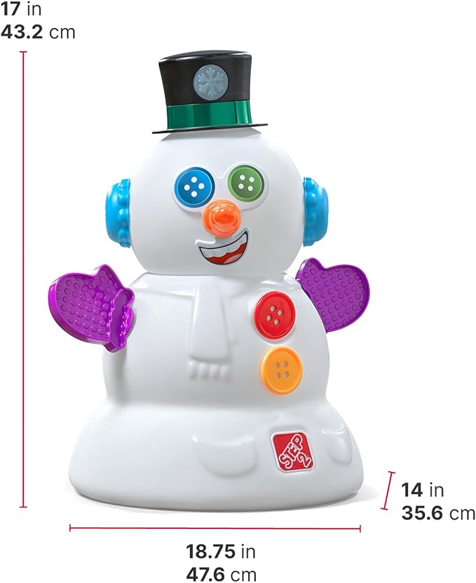 Step2 My First Snowman, Kids Holiday Decorative Christmas Toy, 15-Piece Accessory Kit, Lights and Sounds, Toddlers 18-Months+