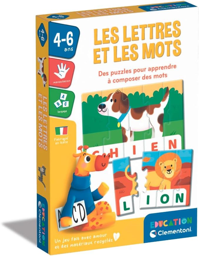 Clementoni | Letters and Words | Contains 16 Puzzles and 1 Guide. | 4 Years | 52791