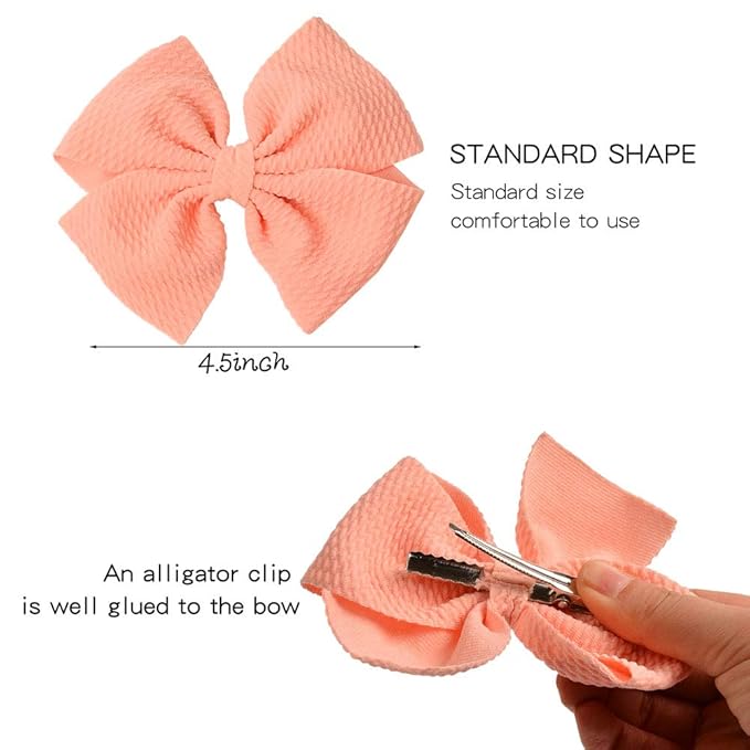 Prohouse 30 PCS Baby Girls Hair Bows Clips Barrettes Waffle Hair Accessories with Alligator Clip for Babies Girl Infant Toddlers Kids Teens