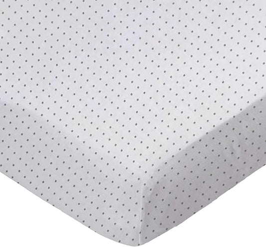 SheetWorld Baby Fitted Bassinet Sheet Fits Nuna Mixx 12 x 29 inches, 100% Cotton Jersey Hypoallergenic Sheet, Unisex Boy Girl, Grey Pindot, Made in USA