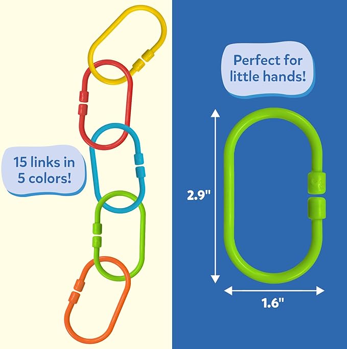 Skillmatics Connectable Learning Link Toy for Toddlers – Fun & Educational Snap-Together Toy for Babies, Fine Motor Skill, Hand-Eye Coordination & Early Learning, Gift for Ages 10–24 Months, 15 Links
