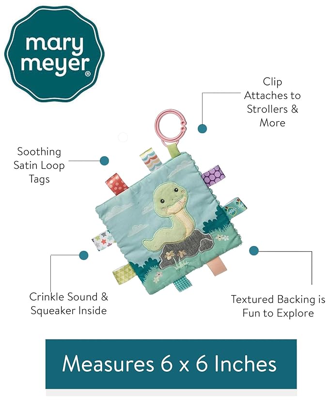 Taggies Crinkle Me Toy with Baby Paper & Squeaker with Sensory Tags, 6 x 6-inches, Sniggles Snake