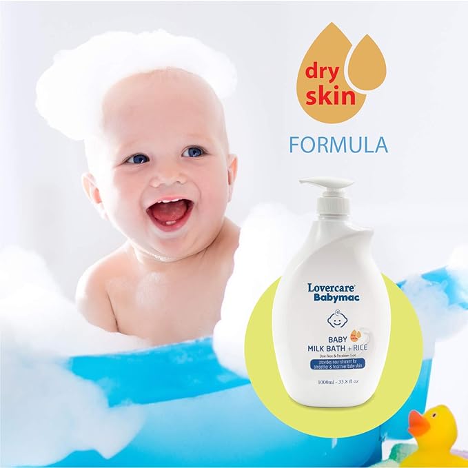 Lovercare Babymac Baby Milk Bath + Rice 33.8 fl oz /1000ml