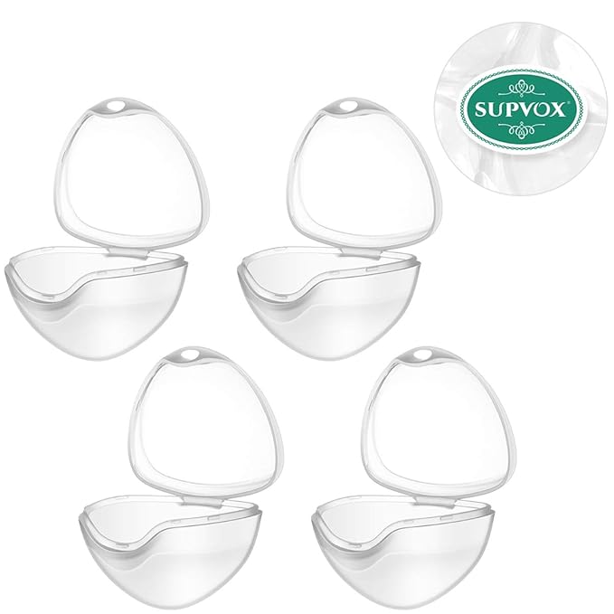 4PCS Transparent Pacifier Storage Box Clip - Clear Pacifier Holder Case Pacifier case,Pacifier Holder case,Pacifier Container for Baby Infant Newborn Toddler Outdoor Travel Pacifier Holder
