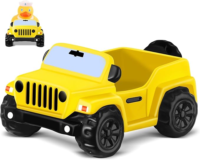 3.5 Inch Yellow Car Toy Match Most 2 in Rubber Ducks, Ducks for Jeeps, Vehicle Toys for Car Dashboard Decorations Accessory Rubber Duck Collection, Easter Basket Stuffers for Kids Party Favors