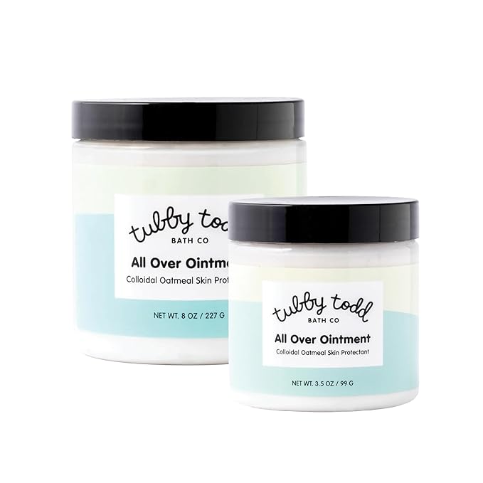 TUBBY TODD All Over Ointment - Baby Eczema Cream, Everyday Multi-Purpose Sensitive, Dry, Irritation Baby Skin Relief Cream, Steroid & Gluten Free, Fragrance Free, 3.5 oz & 8oz, 2 Pack