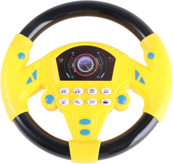 TOYANDONA Steering Wheel Toy for Kids Toy Steering Wheel Simulated Driving Controller Electric Early Learning Educational Toy Pretend Driving Seat for Children Boys and Girls