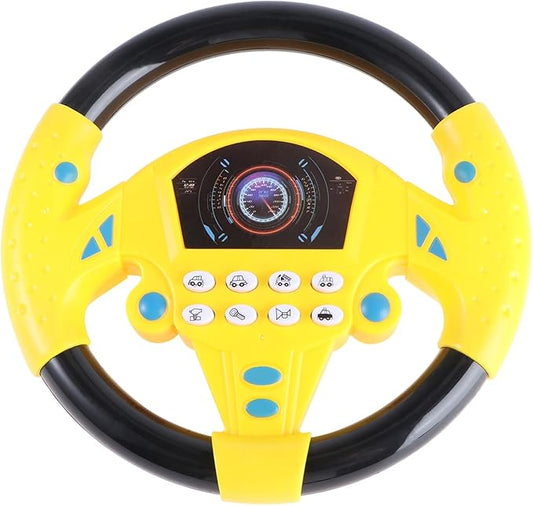 TOYANDONA Steering Wheel Toy for Kids Toy Steering Wheel Simulated Driving Controller Electric Early Learning Educational Toy Pretend Driving Seat for Children Boys and Girls