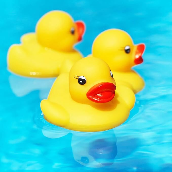 Novelty Place Rubber Duck Baby Bath Toy Set – 24PCS Cute Floating Ducky Toys for Kids, Toddlers & Babies, Fun Water Playtime Accessories for Bath, Pool & Party Decorations