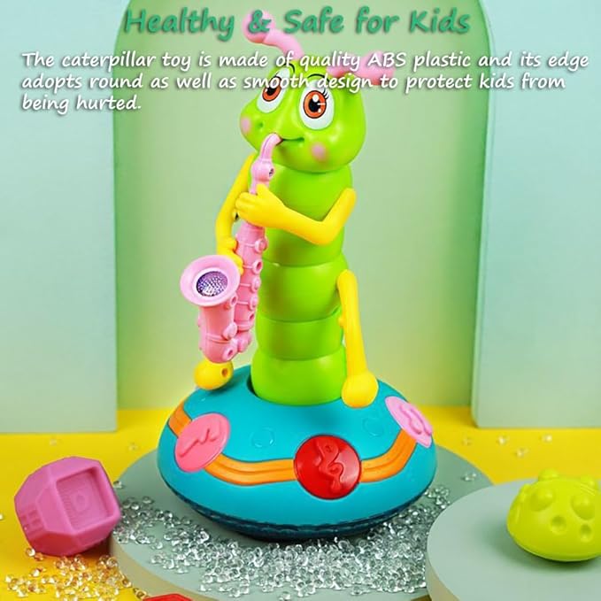 Miracland Dancing Caterpillar Saxophone Musical Toy with Music and Lights for Boys and Girls