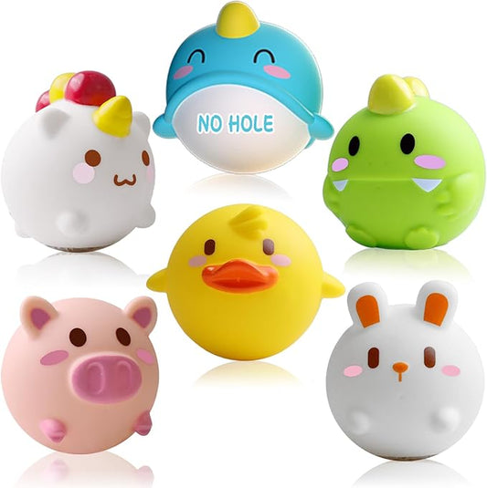 Bath Toys Toddler No Hole Bath Tub Toys for Baby 6-12 Months Toys 12-18 Months 6PCS Animal Floating Bathtub Toys for Kids 1-3 Baby Shower for Infant Boys Girls
