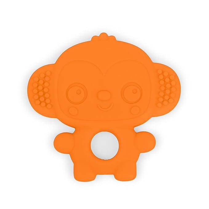 Bright Starts Gummy Buddies 3-Pack Textured Teethers - BPA-Free Elephant, Lion, Monkey - Unisex, 3 Months +