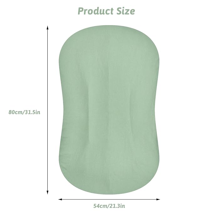 SWESEN Baby Lounger Cover, Breathable Newborn Lounger Cover, Cotton Linen Lounger Slipcover for Baby Girls and Boys, Cover Only, Green