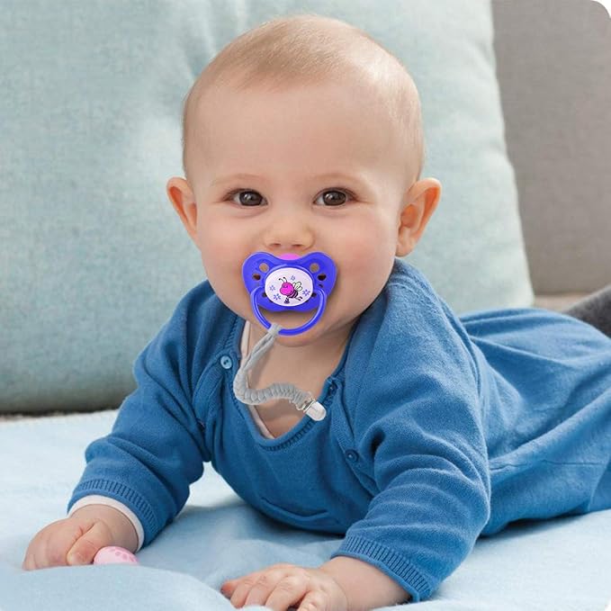 Baby Pacifier Holder for Boys and Girls, Teething Straps Unisex Design, Smoother Clip 100% Handmade Braided, Easy to Use for Teething Toy(Grey）