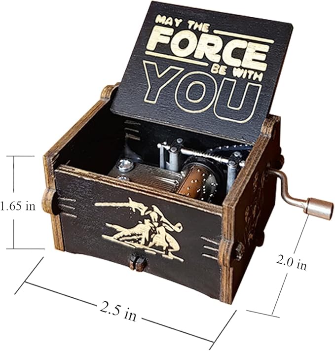 Star Warss music box, wooden hand crank music box, wooden toys for movie fans, gifts for boyfriends and kids, perfect for Valentine's Day, birthdays, Halloween and Christmas. (Star Warss song)