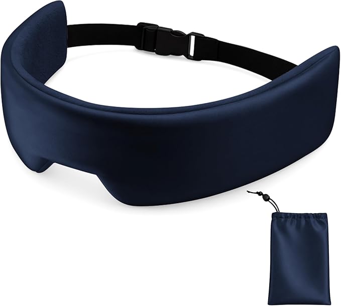 SPRING SEAON Airplane Head Strap for Sleeping, Double-Sided Airplane Eye Mask Head Holder, Adjustable Seat Sleeper Support for Plane, Car & Office Chair, Contoured Nose-Friendly Design，Pouch Included
