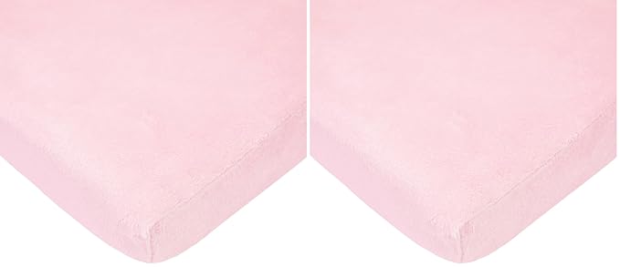 American Baby Company Heavenly Soft Chenille Fitted Pack N Play Playard Sheet 27" x 39", Warm and Cozy Chenille Pack and Play Sheet, Pink, for Boys and Girls, Fits Most Mini Crib Mattresses