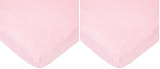 American Baby Company Heavenly Soft Chenille Fitted Pack N Play Playard Sheet 27" x 39", Warm and Cozy Chenille Pack and Play Sheet, Pink, for Boys and Girls, Fits Most Mini Crib Mattresses