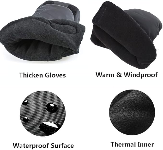 XGOPTS Baby Stroller Gloves Universal Warm Hand Muffs Mittens Winter Waterproof Pram Hand Warmers Thick Pushchair Mittens
