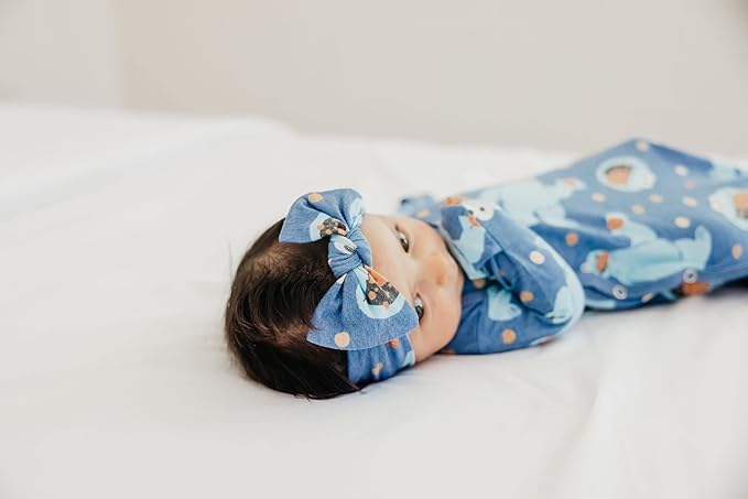 Copper Pearl Baby Bows: Stylish Headbands for Baby Girls, Premium Soft and Stretchy Baby Headbands, Perfect for Newborns, Trendy Designs - Cookie Monster