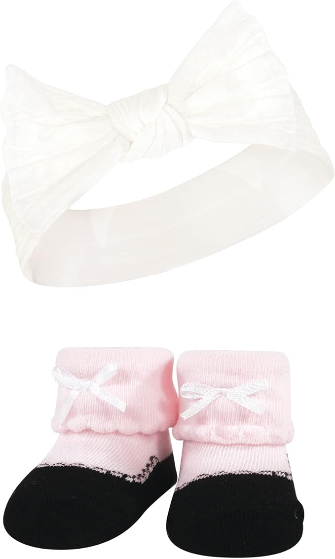 Hudson Baby Girl's Headband and Socks Giftset