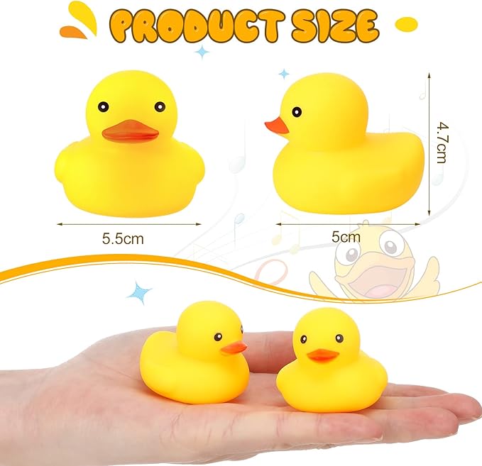 400 Pcs Mini Rubber Ducks Bulk, 2.17 x 1.97 x 1.85 Inch Float Tiny Baby Shower Rubber Duck, Small Rubber Duck, Preschool Bath Toy Rubber Duck Party Decoration Fun Squeak Small Duck Pool Toy (Yellow)