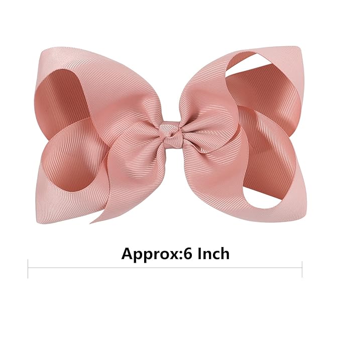 50pcs 6 Inches Large Hair Bows Alligator Clips Grosgrain Ribbon Hair Barrettes Accessories for Toddlers Teens School Girls