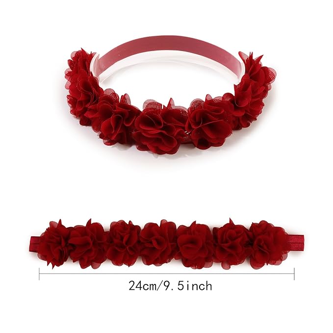 New Model Baby Girl Nylon Headbands Nylon Flower Elastic Hairbands 3pcs Hair Accessories Gift for Newborn Infant Toddlers (BF-XKFD007)