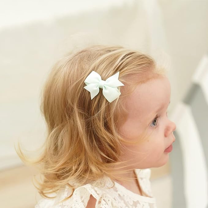 40PCS 2 Inch Baby Hair Bows Clips for Girls Grosgrain Ribbon Fully Lined Infant Hair Clips Accessories for Baby Girls Newborns Toddler in Pairs