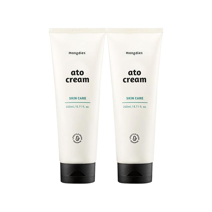 mongdies Baby Ato Cream | 200 Hr Long Lasting Hydration | Patented Ceracine™ & 6 Layer Ceramide Barrier Care | Intensive Moisturizer for Dry&Sensitive Skin | Dermatologist Tested | 8.11 fl oz | 2 Pack