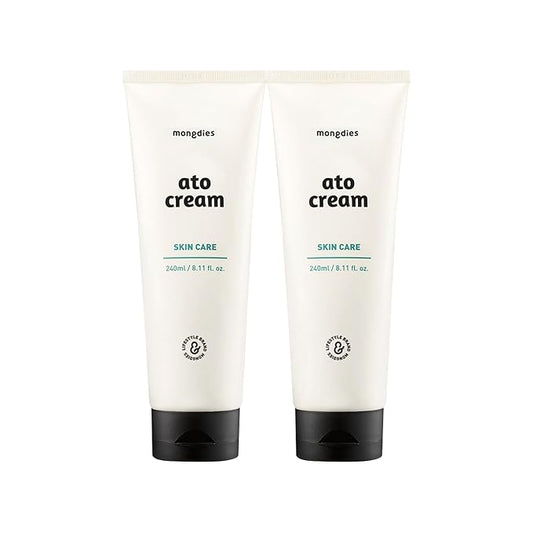 mongdies Baby Ato Cream | 200 Hr Long Lasting Hydration | Patented Ceracine™ & 6 Layer Ceramide Barrier Care | Intensive Moisturizer for Dry&Sensitive Skin | Dermatologist Tested | 8.11 fl oz | 2 Pack