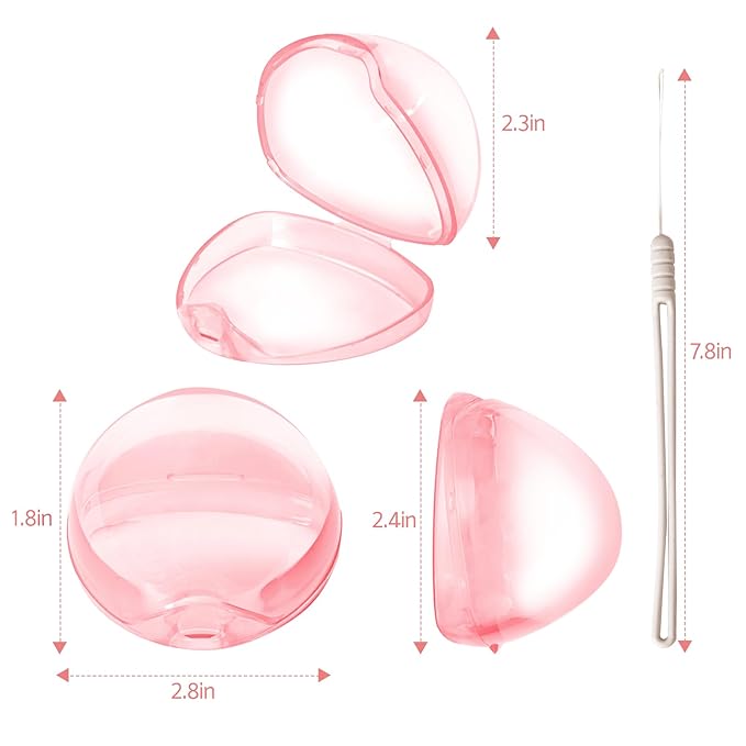 Nisxabebe Pacifier Case,6 Pack BPA Free Pacifier Holder Case with Lanyard for Diaper Bag,Pacifier Container Box for Baby Binky Nipple Travel,Essential Pacifier Accessories,Easy to Clean,Pink