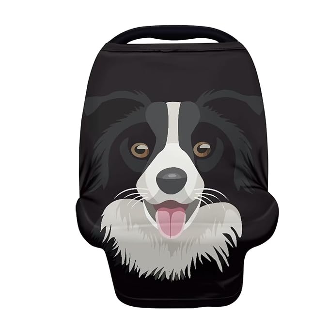 Forchrinse Cute Dog Print Baby Nursing Cover Breastfeeding Cover Stretchy Car Seat Cover for Stroller/High Chair for Boys and Girls