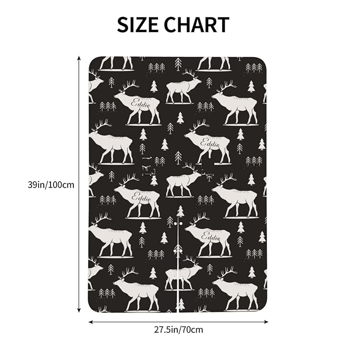Personalized Deer and Trees Baby Infant Car Seats Canopy for Babies with Name, Custom Lightweight Covers for Baby Boys Girls, Minky Nursing Breastfeeding Stroller Cover Canopies for Newborn