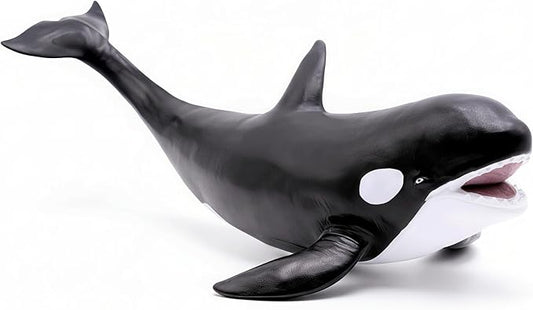 Gemini&Genius Shark Killer Whale Action Figure, Sea Animal Orca Blackfish, Soft Rubber Ocean Shark - 16 Inches Length - Great for Kids Bath Swimming, Beach Toys, Perfect Cake Toppers