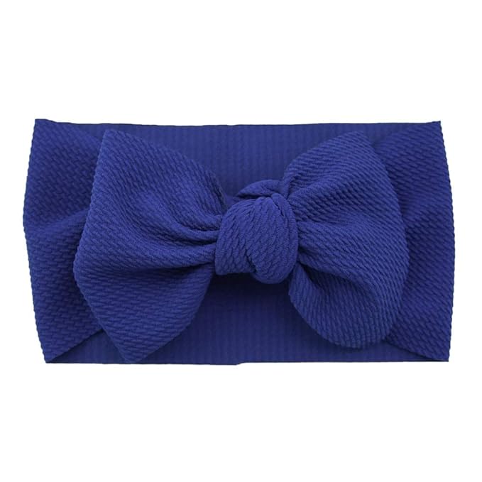 Baby Girl's 8'' Soft Big Bow knot Nylon Headband Toddler Hairband for Photography Travel Party Festivals (Royal Blue)