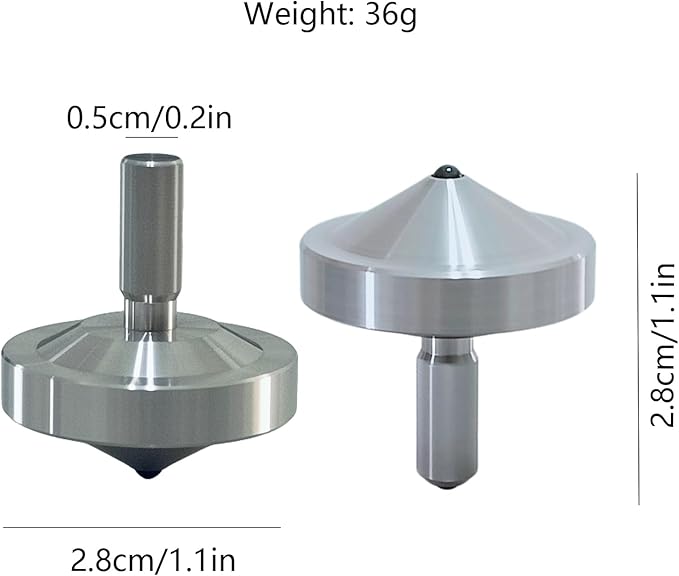 Stainless Steel Spinning Gyro, 5-11 Minutes, Dual Ball Bearings,Long-Lasting Spin for Adults to Relieve Stress, CNC Machined, Great Time Killer,Stress-Relief Toy. (Double Head Rotation)