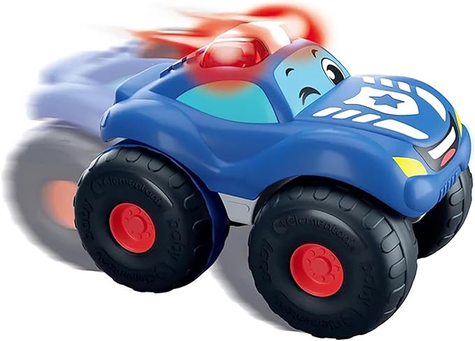 Baby Clementoni - Elia Police Car, Child Car 1-4 Years, Early Childhood Game, Car with Sounds and Sirens, Stimulates Manuality, Sight and Hearing, Made in Italy, Italian Language, 17501