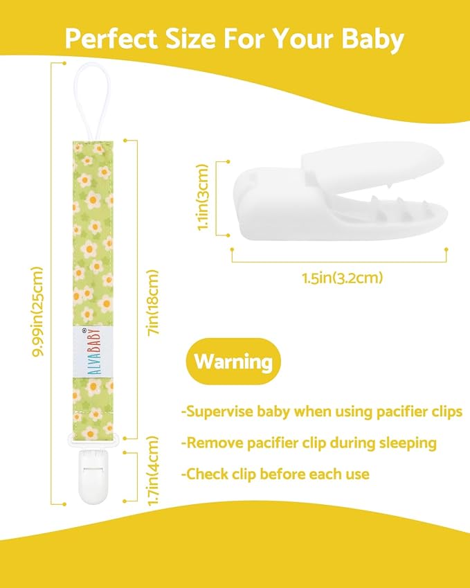 ALVABABY Pacifier Clips 8 Pack Binky Paci Clip Holder Leashes 8DP21A