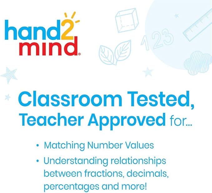 hand2mind Multiple Representation Equivalency Dice Set, Fraction Equivalency, Foam Cubes for Classroom, Decimal Manipulatives, Educational Toys for Elementary Kids, Math Teacher Supplies