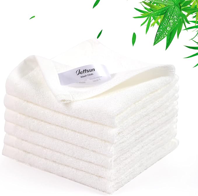 Baby Washcloths 6 Pack, 10x10 inch Heavenly Soft Small White Wash Cloths for Face and Body, Gentle & Safe Face Towel on Sensitive Skin, Baby Essentials Bath Shower Gifts for Newborn Kid Toddler Child