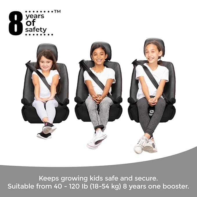 Diono Solana, No Latch, Pack of 2 Backless Booster Car Seats, Lightweight, Machine Washable Covers, Cup Holders, Black
