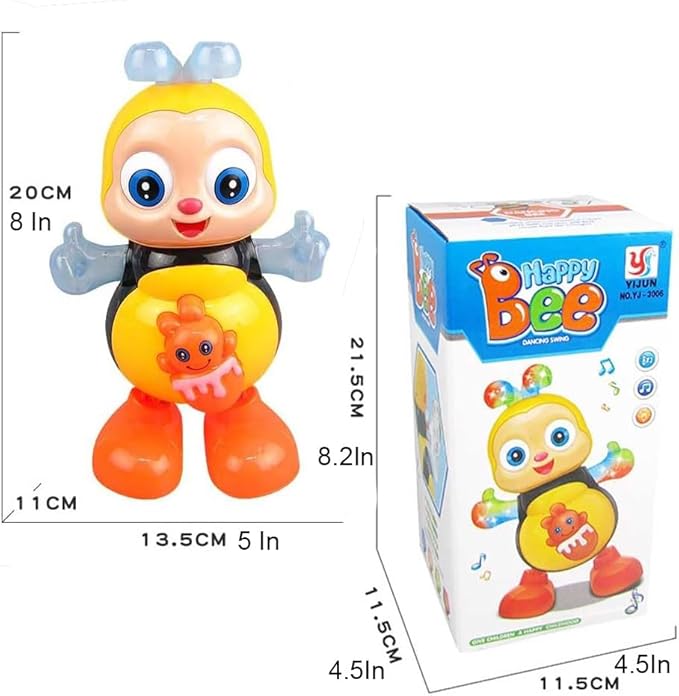 Dancing Bee Toy with Music & LED Lights - Abejita Chiquitita Interactive Walking Toy for Toddlers, Juguete de Abeja Bailarina para Niños, Sensory Learning Gift for Boys Girls 1 2 3+