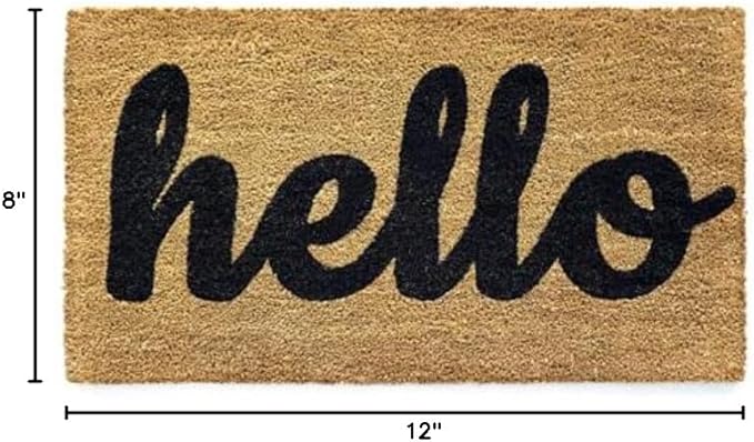 N&M Products Children's Sized Door Mat for Play House - Kids Size Floor Mat (Hello)