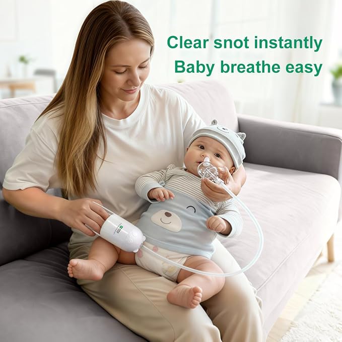 Nasal Aspirator for Baby,Manual Anti-Reflux Nose Cleaner for Newborns Soft Silicone Tips Baby Nose Sucker with Storage Box & Booger Clip