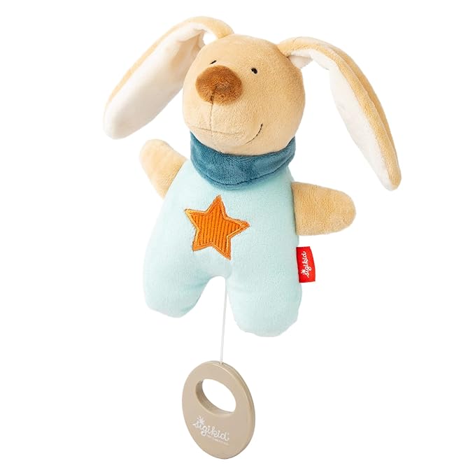 Sigikid 43185 - Mini Rabbit Shaped Music Box - Yellow - for Girls and Boys from 0 to 36 Months