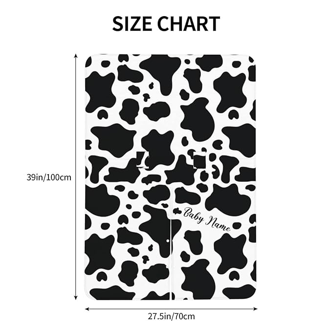 Personalized Cow Markings Baby Infant Car Seats Canopy for Babies with Name, Custom Lightweight Covers for Baby Boys Girls, Minky Nursing Breastfeeding Stroller Cover for Newborn