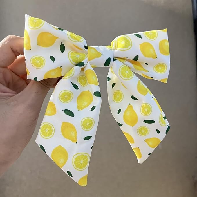 Lemon Bow Clips Baby Girls Fruits Bowknot Pin Kids Girls Yellow Lemon Hair Bow Clips BBG97 (Set-B)